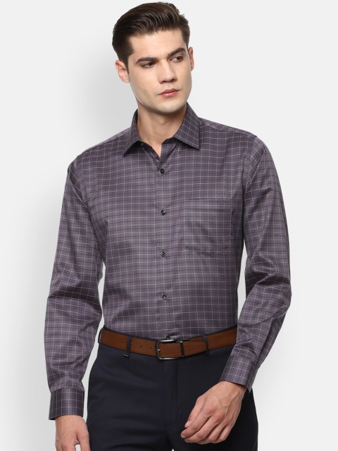 

Van Heusen Men Grey Checked Casual Shirt