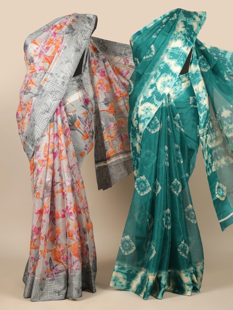 

Pothys Pack Of 2 Jute Silk Sarees, Grey