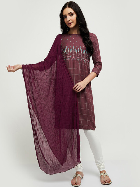

max Burgundy Dupatta