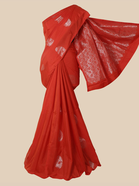 

Pothys Rust Ethnic Motifs Silk Cotton Saree