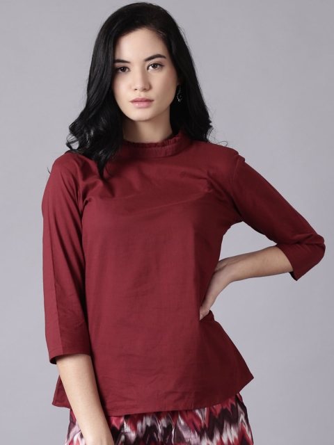 

AASI - HOUSE OF NAYO Maroon Regular Top
