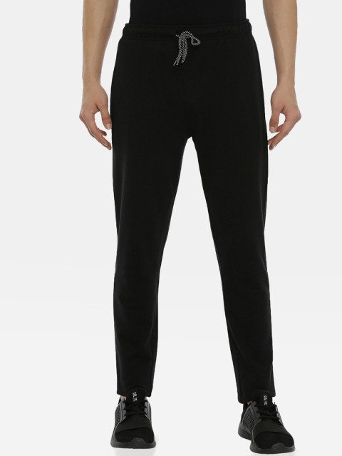 

MASH UNLIMITED Men Black Solid Slim-Fit Track Pants