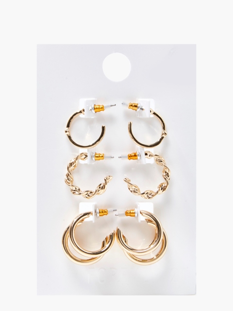 

FOREVER 21 Gold Contemporary Studs Earrings