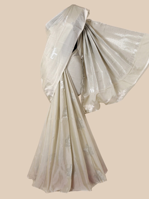 

Pothys White Ethnic Motifs Zari Silk Cotton Saree