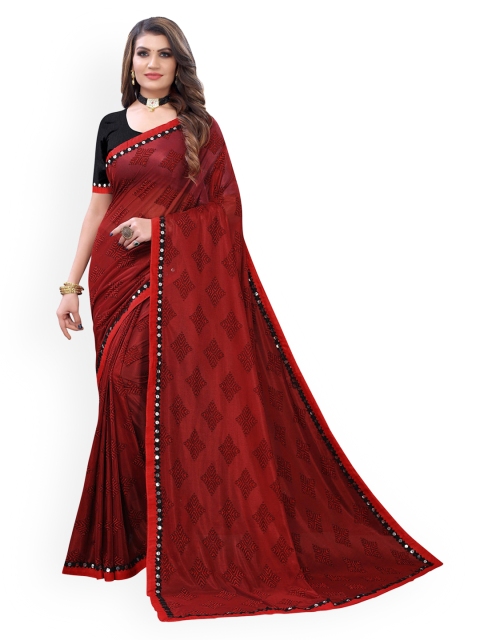 

KALINI Maroon Lycra Printed Saree