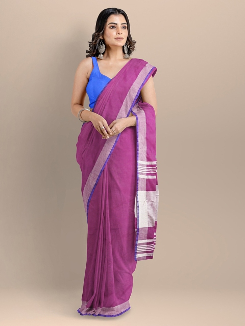 

BharatSthali Purple Pure Cotton Mangalagiri Saree