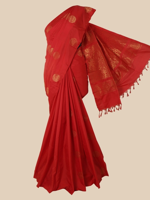 

Pothys Red Ethnic Motifs Silk Cotton Saree