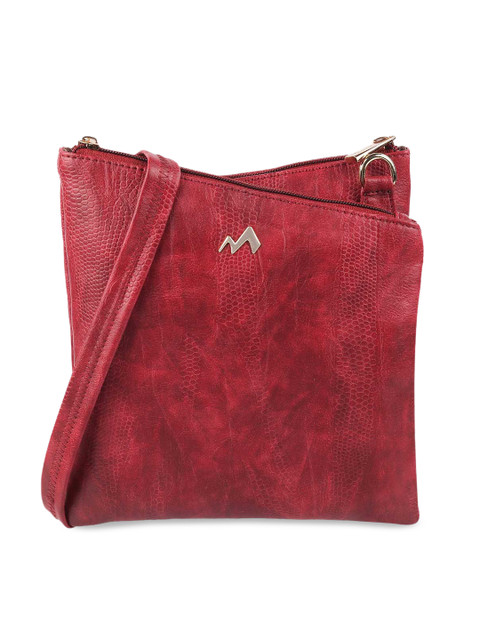 

Metro Maroon Animal Textured Structured Handheld Bag