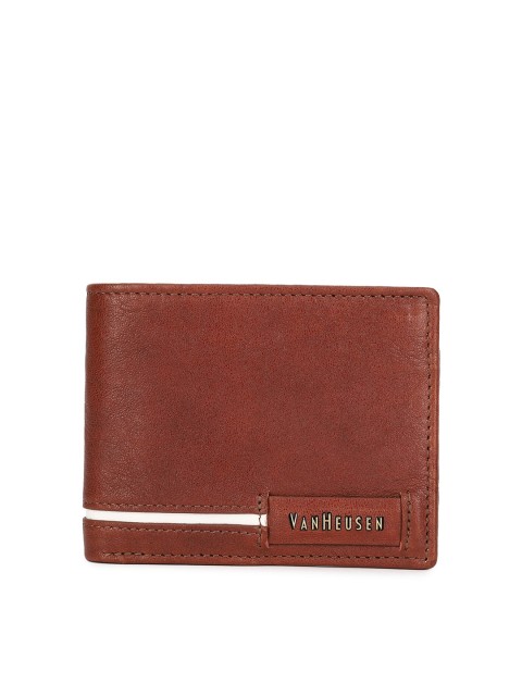 

Van Heusen Men Brown Solid Leather Two Fold Wallet