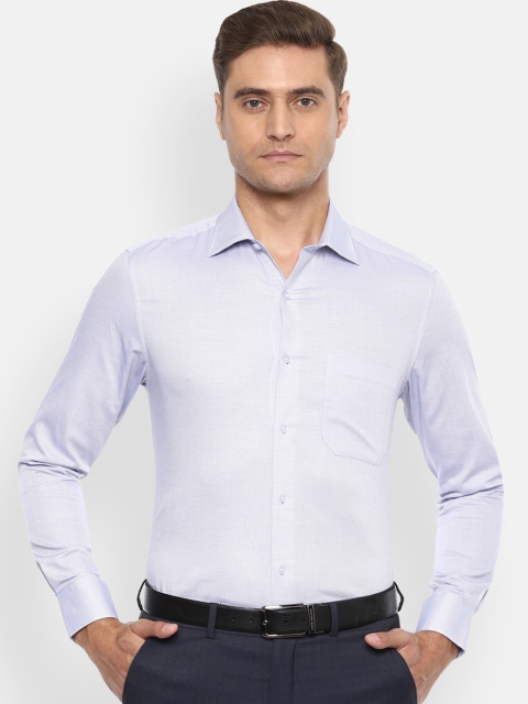 

Louis Philippe Men Blue Self Design Classic Regular Fit Pure Cotton Formal Shirt