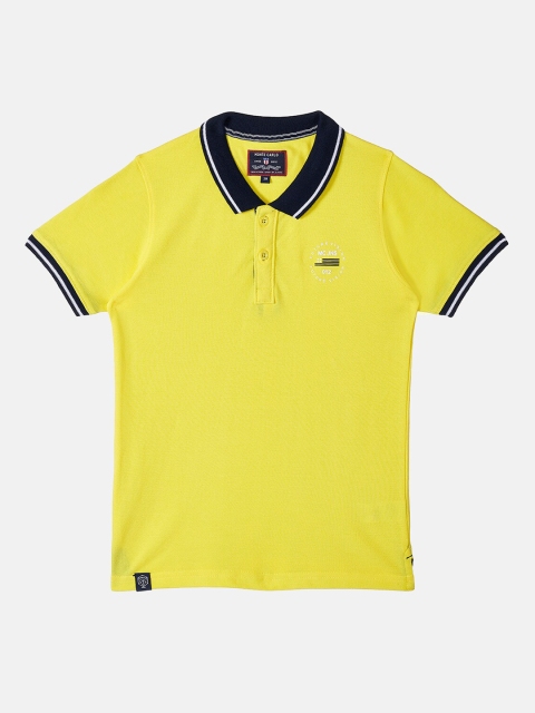 

Monte Carlo Boys Yellow Solid Polo Collar Casual T-shirt