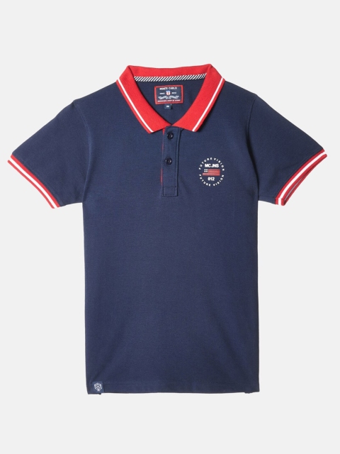 

Monte Carlo Boys Blue Typography Polo Collar T-shirt
