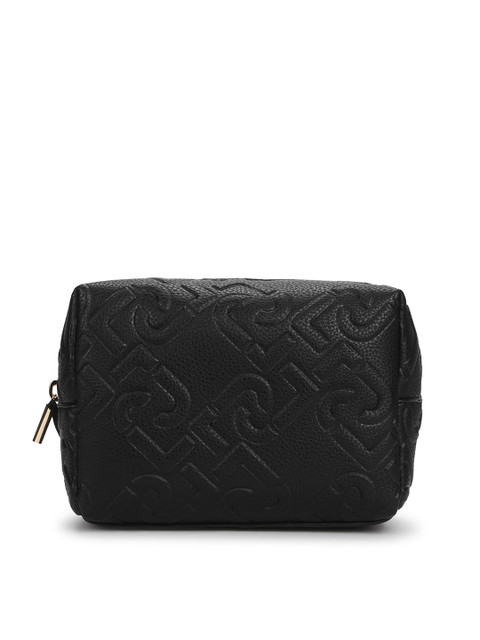 

LIU JO Women Black Textured PU Zip Around Wallet