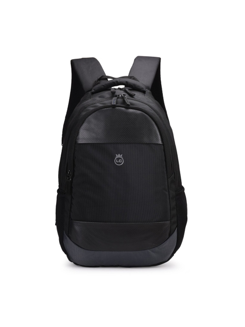 

LOUIS CARON Unisex Black & Grey Backpack With Rain Cover