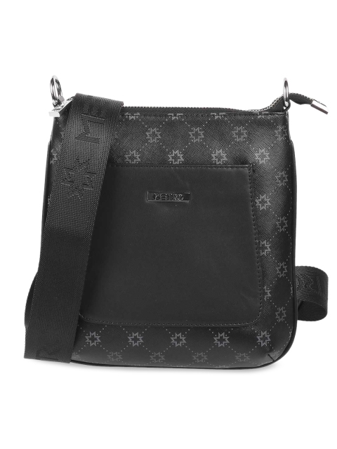

Metro Black Ethnic Motifs Printed Structured Sling Bag
