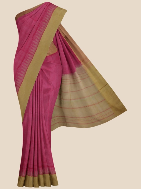 

KLM Fashion Mall Pink & Beige Pure Cotton Venkatgiri Saree