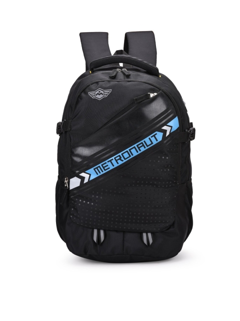 

Metronaut Unisex Black & Blue Graphic Contrast Detail Backpack with Reflective Strip