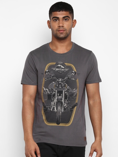 

Royal Enfield Men Grey Graphic Printed Crew Neck T-shirt