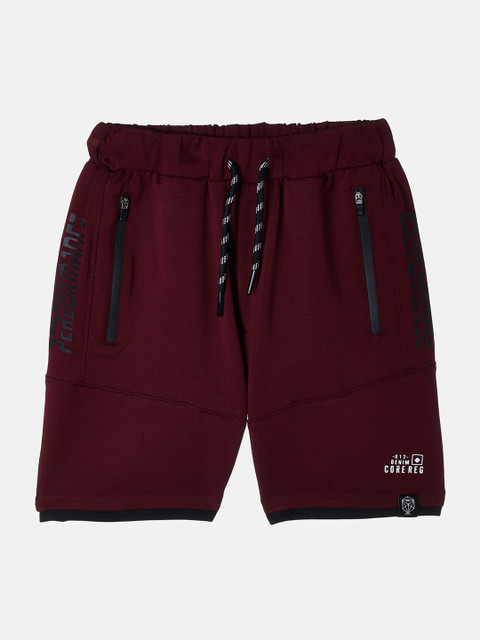 

Monte Carlo Boys Maroon Mid-Rise Regular Shorts