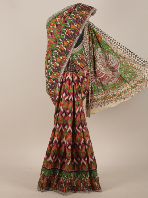 

Pothys Pink & Green Ethnic Motifs Saree