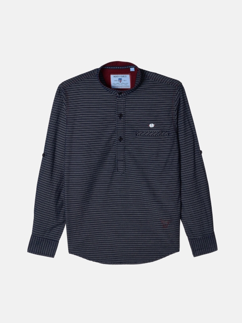 

Monte Carlo Boys Blue Striped Casual Shirt