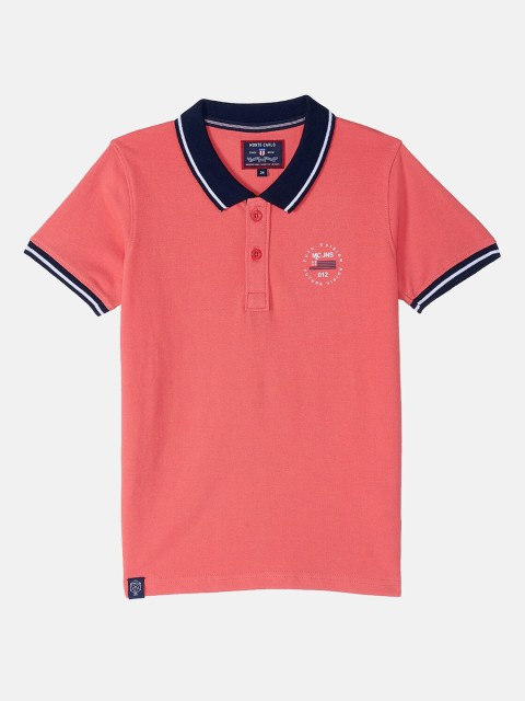 

Monte Carlo Boys Coral & Black Polo Collar T-shirt