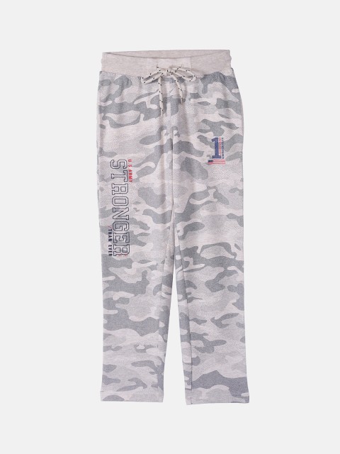

Monte Carlo Boys Grey & White Camouflage Printed Track Pants