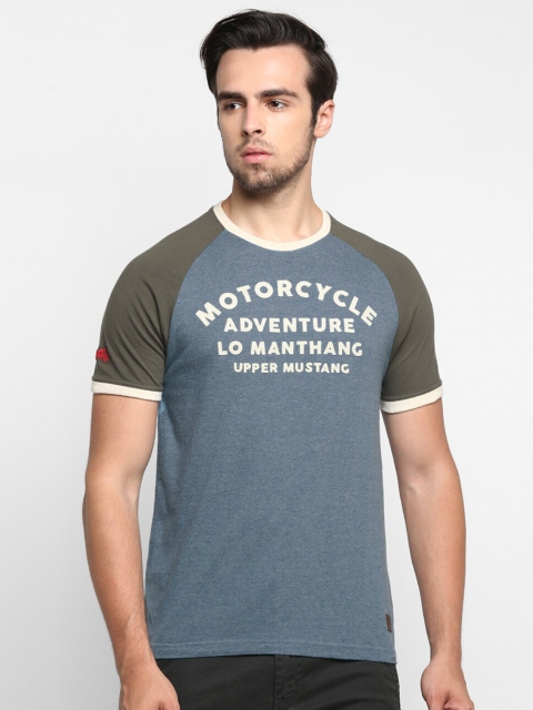 

Royal Enfield Men Olive Typography Printed Raglan Sleeve T shirt