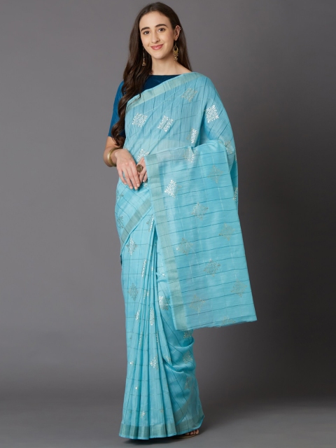 

Mitera Blue Woven Design Saree