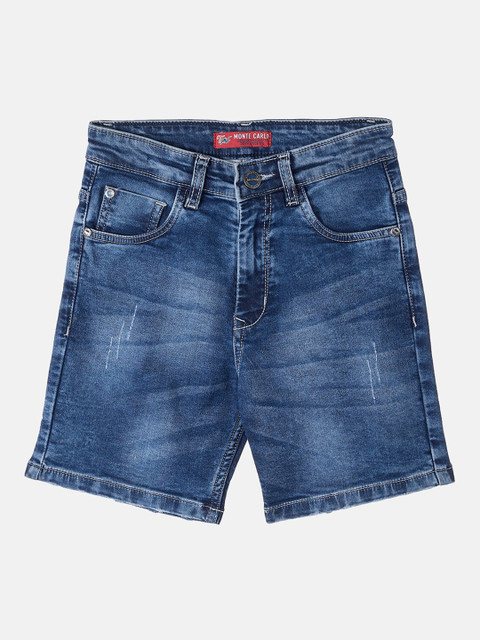 

Monte Carlo Boys Blue Mid-Rise Above-Knee Denim Shorts