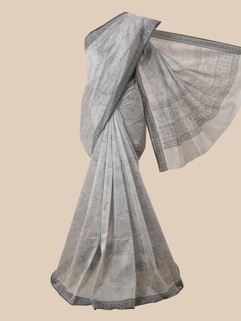 

Pothys Grey & Black Floral Saree