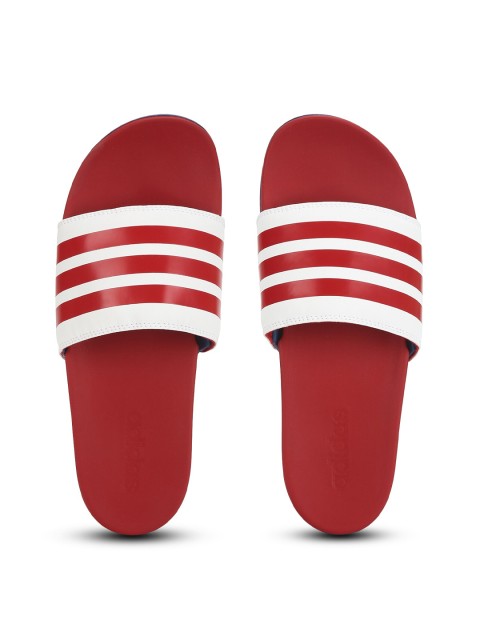 

ADIDAS Men Red & White Adilette Comfort Striped Sliders