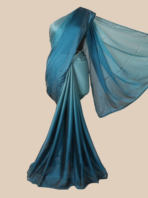 

Pothys Blue Ethnic Motifs Beads and Stones Saree