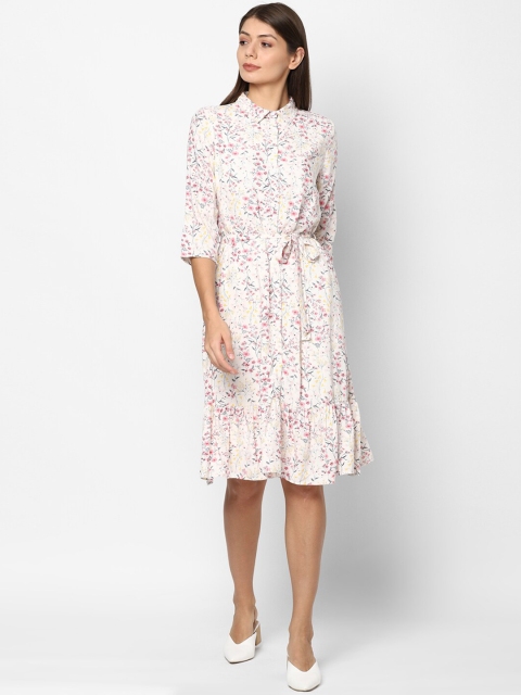 

Allen Solly Woman White Floral Printed Shirt Dress