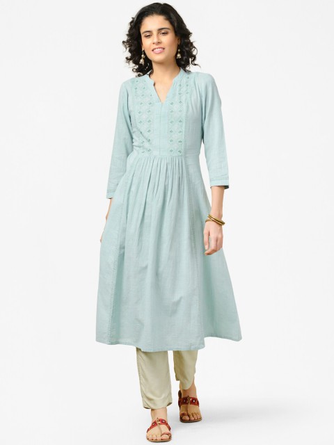 

Fabindia Women Green Kurta