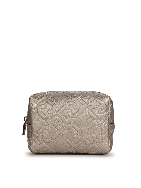 

LIU JO Women Gold Textured PU Zip Around Wallet