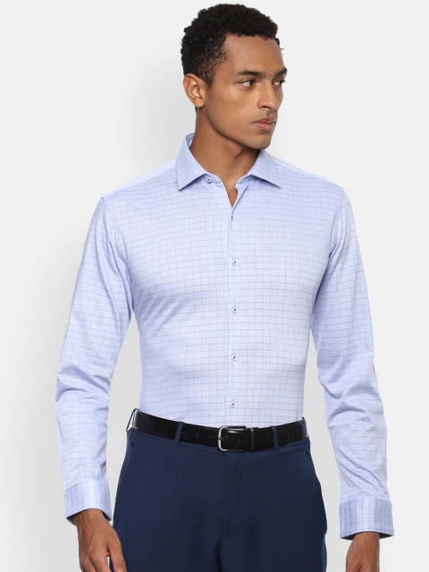 

Van Heusen Men Blue Slim Fit Checked Formal Shirt