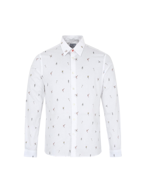 

PS By Paul Smith Men White Printed Casual Shirt