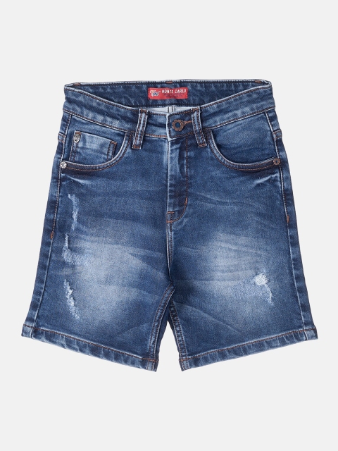 

Monte Carlo Boys Blue Washed Mid-Rise Denim Shorts