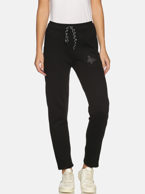 

PICOT Women Black Solid Track Pants