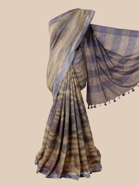 

Pothys Grey & Beige Tissue Saree