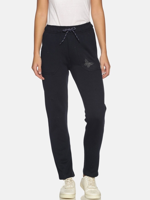 

PICOT Women Blue Solid Straight-Fit Track Pants