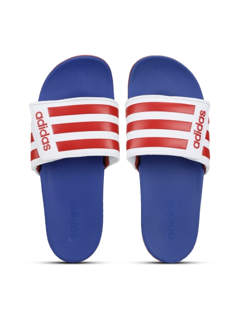 

ADIDAS Men White & Blue Striped Sliders