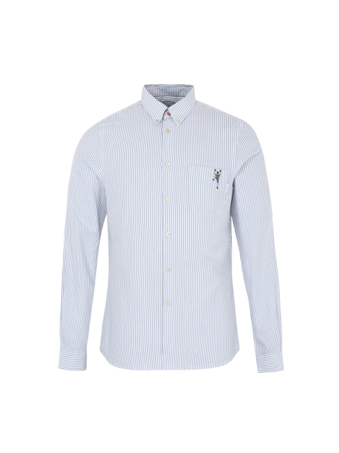 

PS By Paul Smith Men Blue Striped Casual Shirt