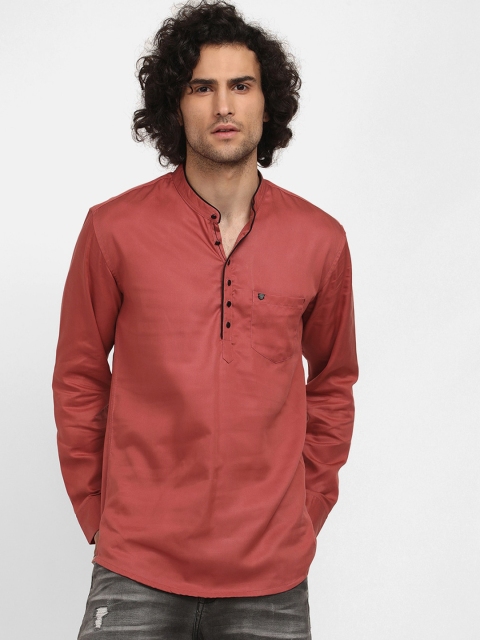 

V2 Value & Variety Men Orange Above-Knee Kurta