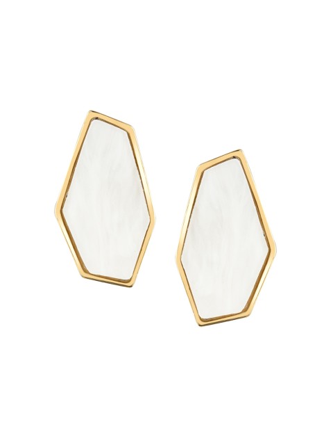 

E2O Women White Gold Plated Contemporary stud Earrings