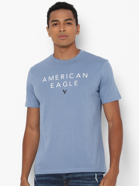 

AMERICAN EAGLE OUTFITTERS Men Blue Typography Printed T-shirt