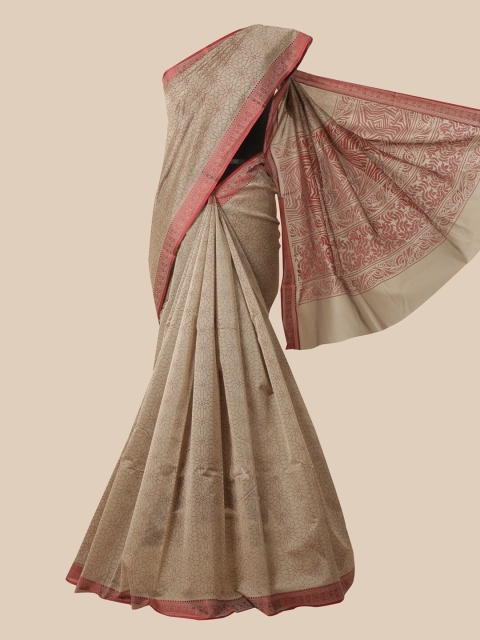 

Pothys Tan Brown Floral Saree