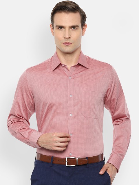 

Louis Philippe Men Pink Self Design Slim Fit Pure Cotton Formal Shirt