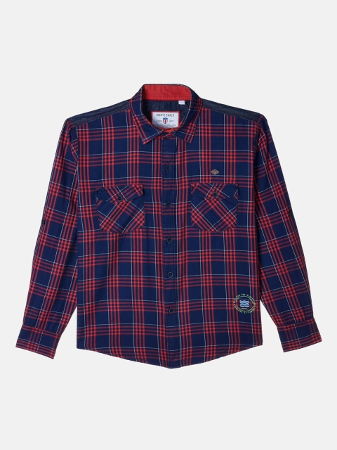 

Monte Carlo Boys Red Checked Casual Shirt
